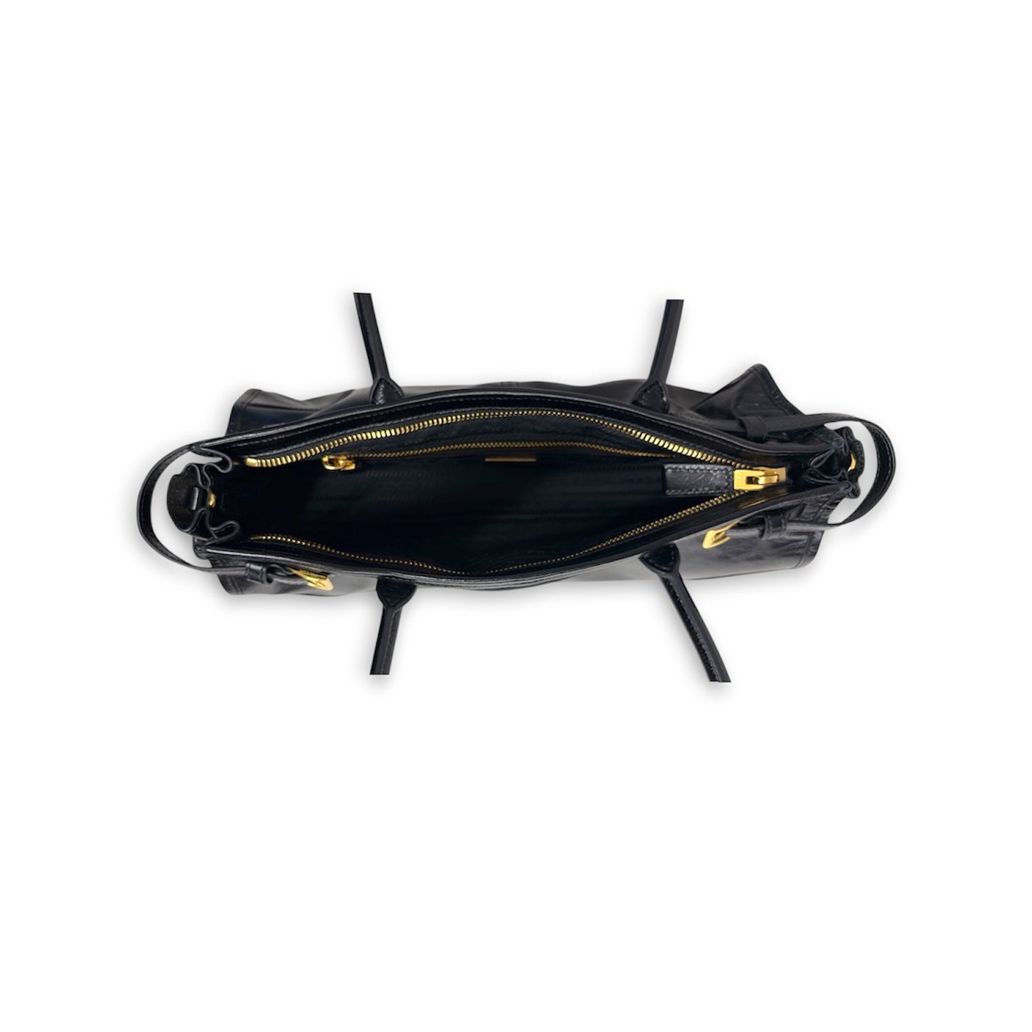 PRADA Handbag 1BA426 Black 25 Bonnie M *Without Straps* Rank (B)
