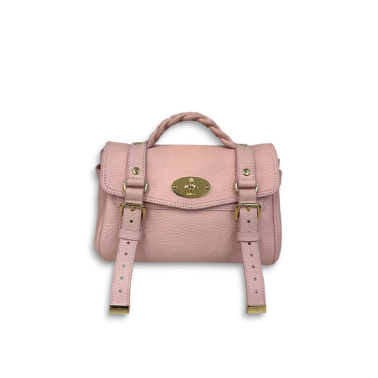 MULBERRY 2WAY Bag RL6595 Pink KTT Heavy Grain Mini *Stain* Rank (B)