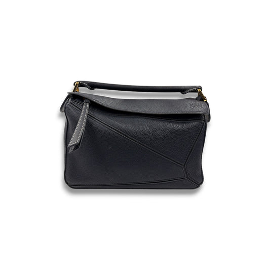 LOEWE 2WAY Bag Puzzle Small Navy 261838 *Scratch/Damage* Rank (B)