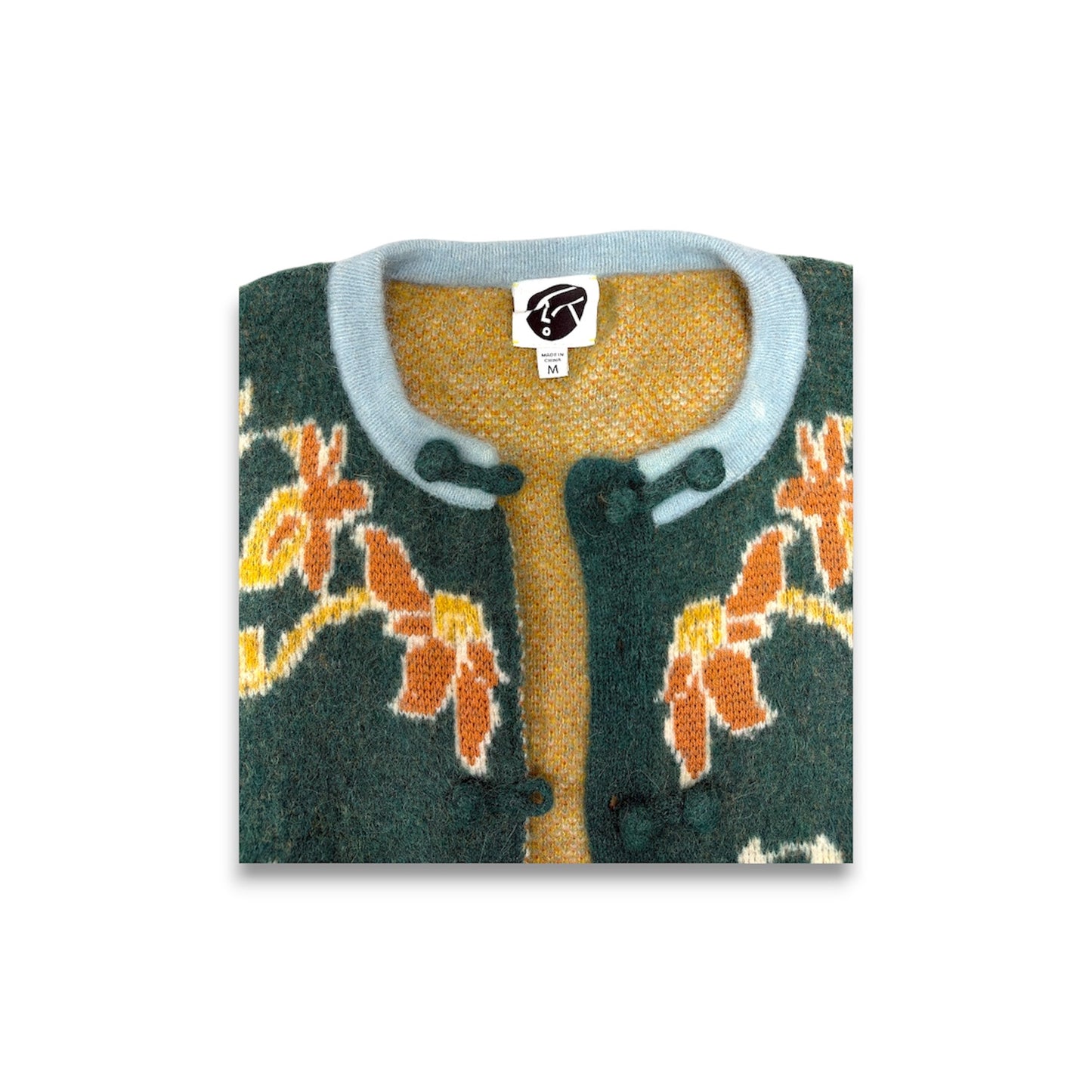 YANYAN Cardigan SIZE M Lady's Green Cardigan Mohair Cardigan Women's SIZE M Rank(B)