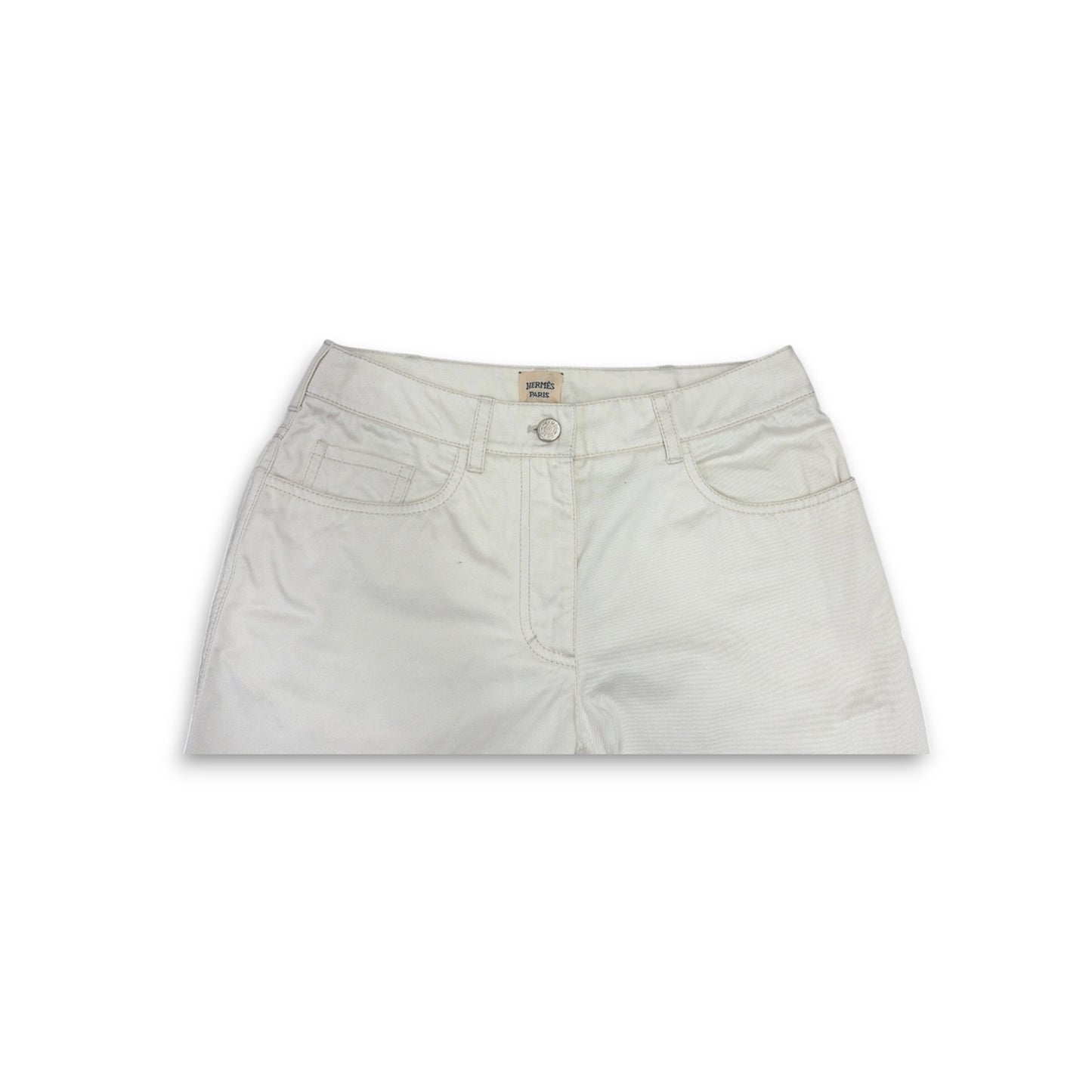 HERMES Pants 36 Lady's Ivory Rank (B)