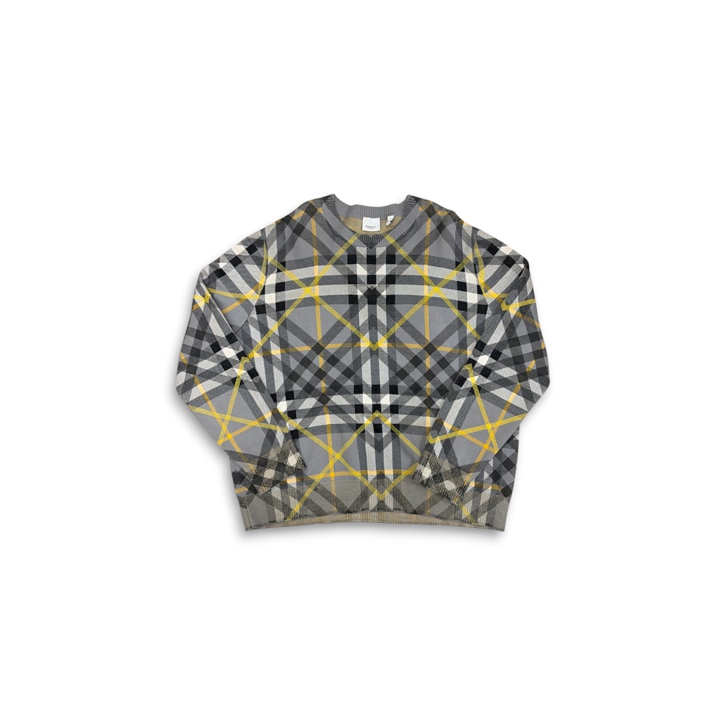 BURBERRY Sweater SIZE L Lady's Gray And Yellow 8065176/73B *Stain* Rank (B)