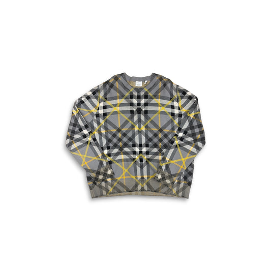 BURBERRY Sweater SIZE L Lady's Gray And Yellow 8065176/73B *Stain* Rank (B)