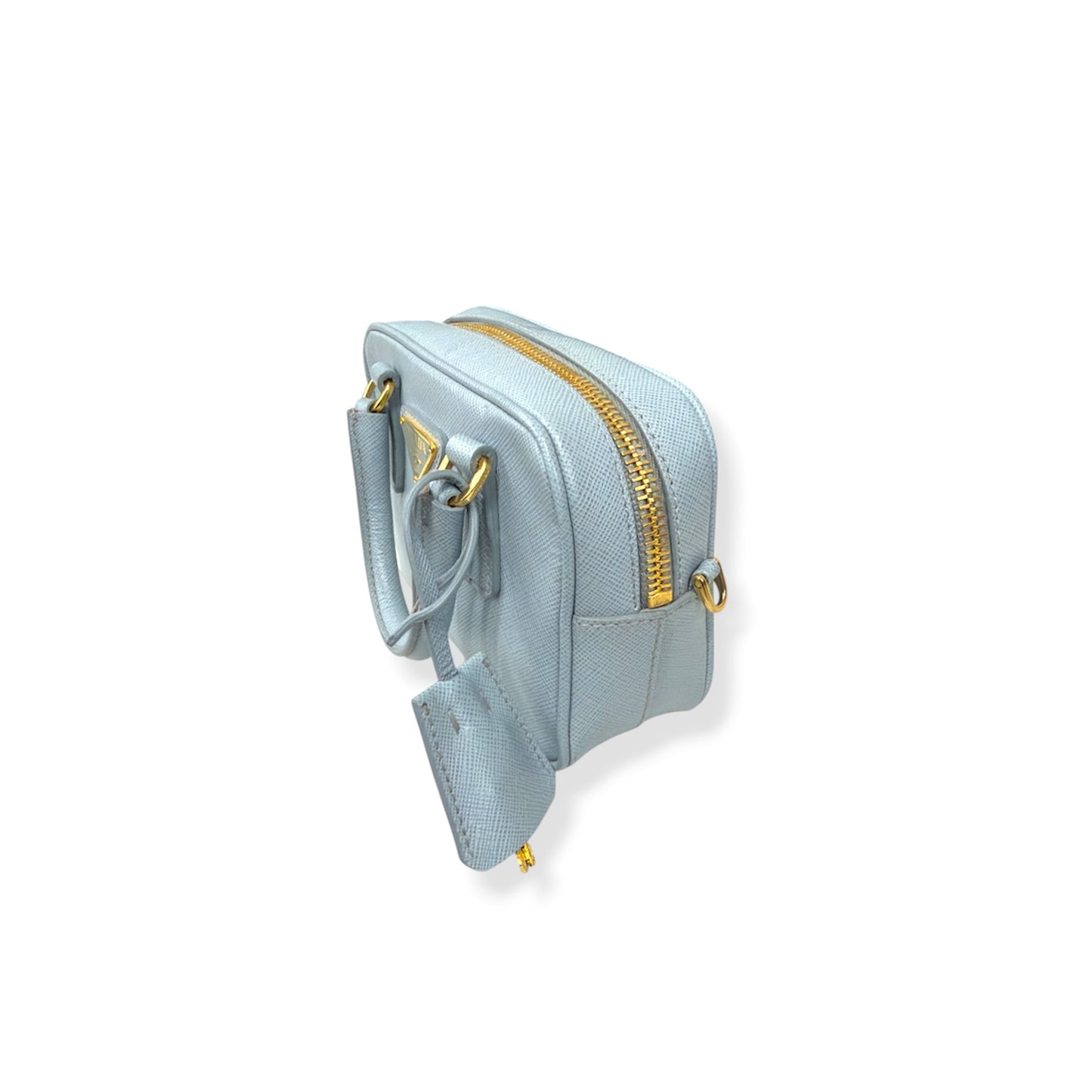 PRADA 2way Bag BL0705 Sky Blue 58 158 Geranio Saffiano Leather Mini *Stain* Rank(B)