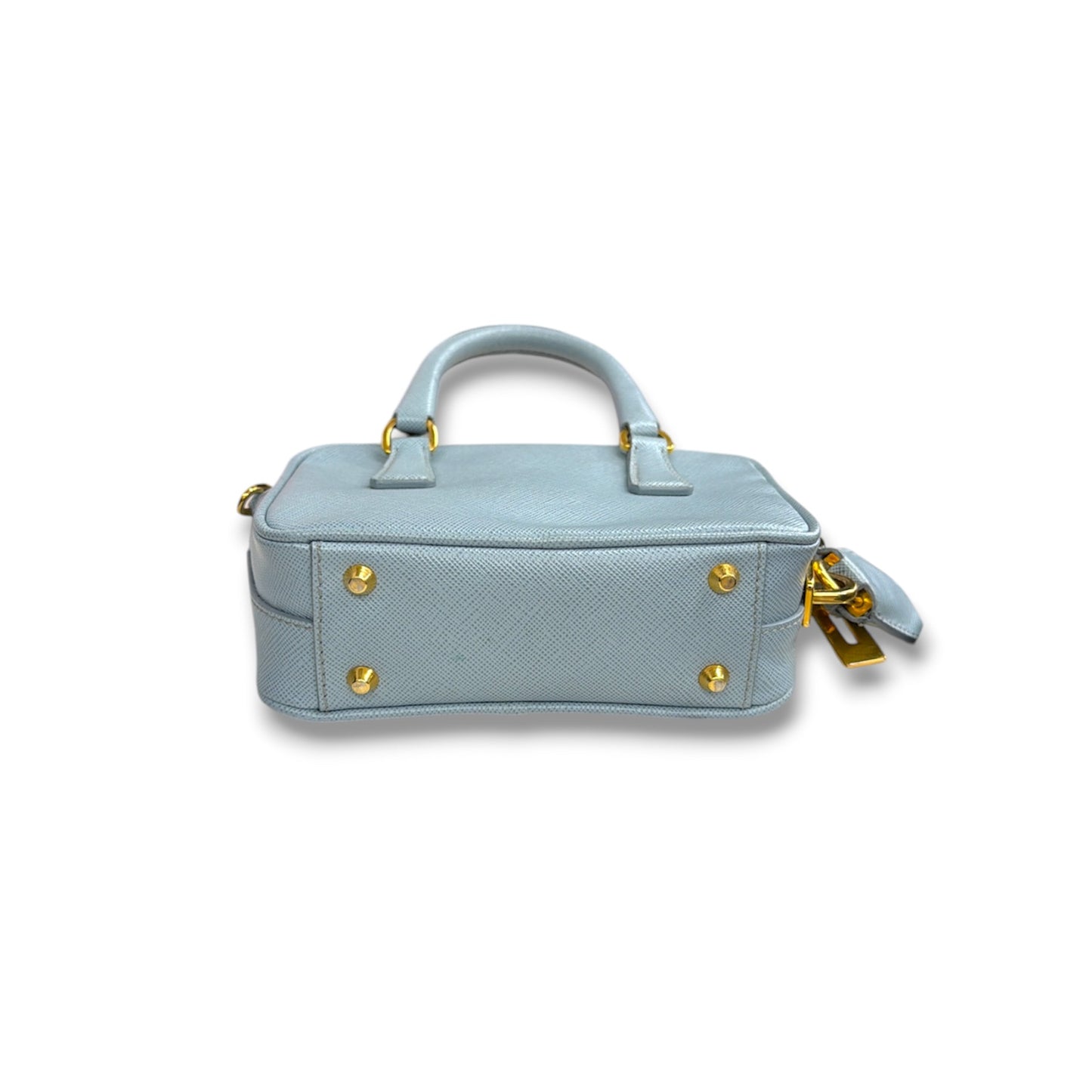 PRADA 2way Bag BL0705 Sky Blue 58 158 Geranio Saffiano Leather Mini *Stain* Rank(B)