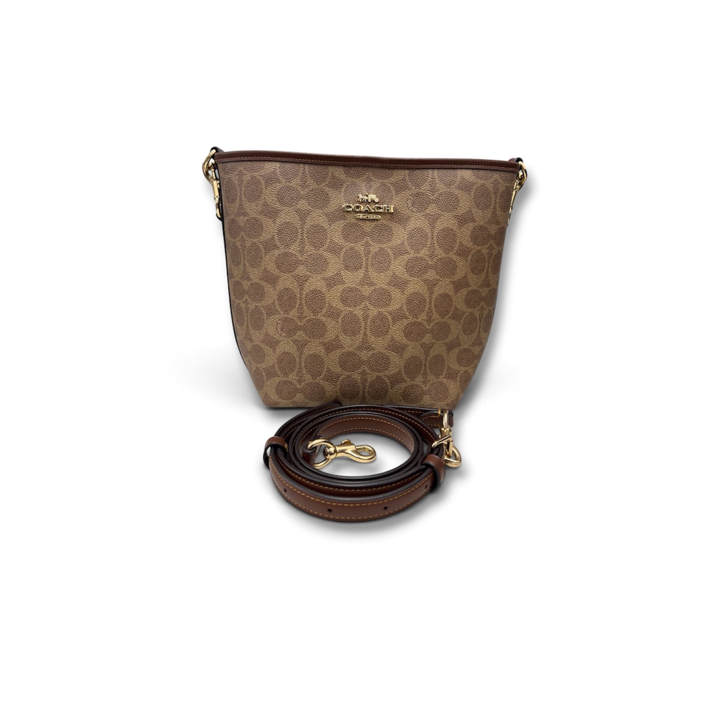COACH 2WAY BAG BROWN STAIN RANK (B) CT800