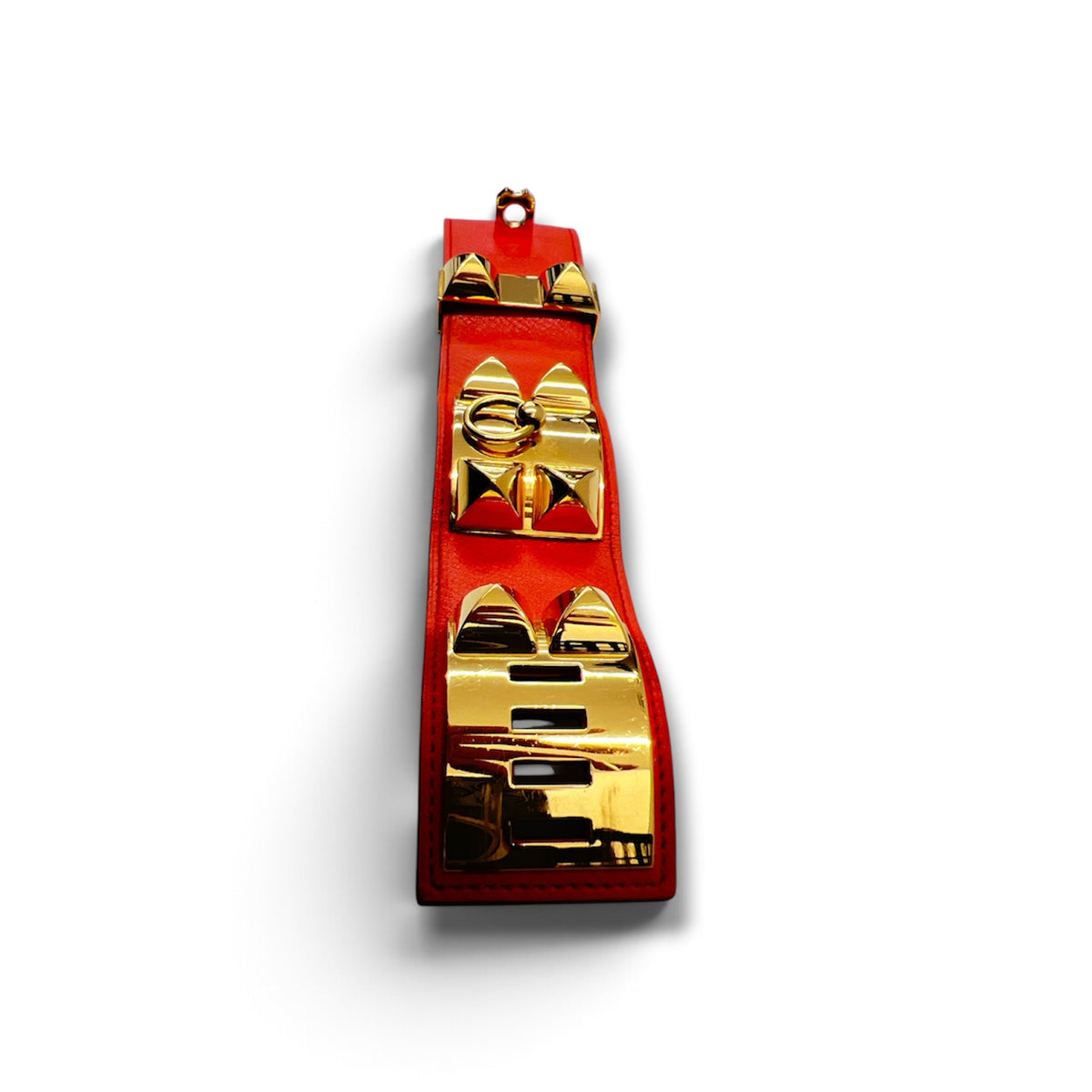 HERMES BRACELET ORANGE/GOLD  CDCX001  SIZE S *SCRAT (RANK B)