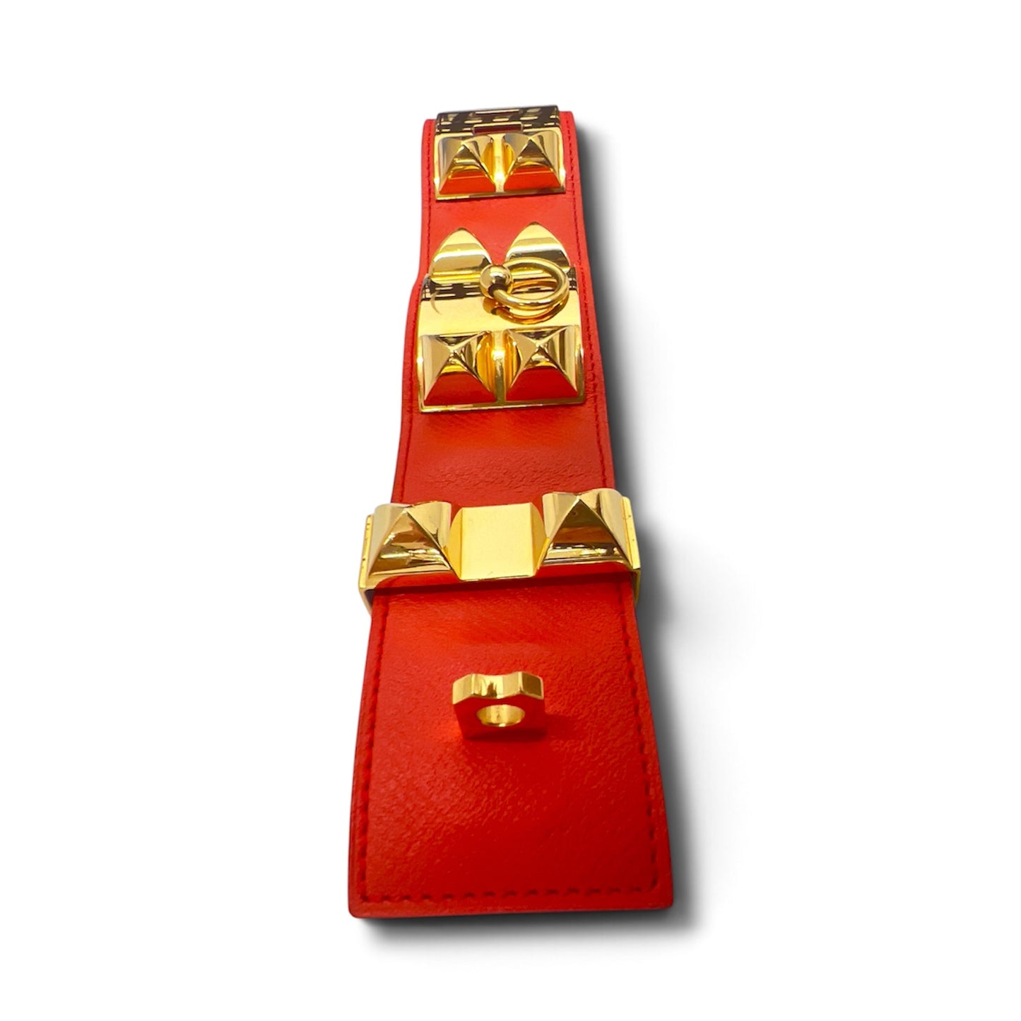 HERMES BRACELET ORANGE/GOLD  CDCX001  SIZE S *SCRAT (RANK B)