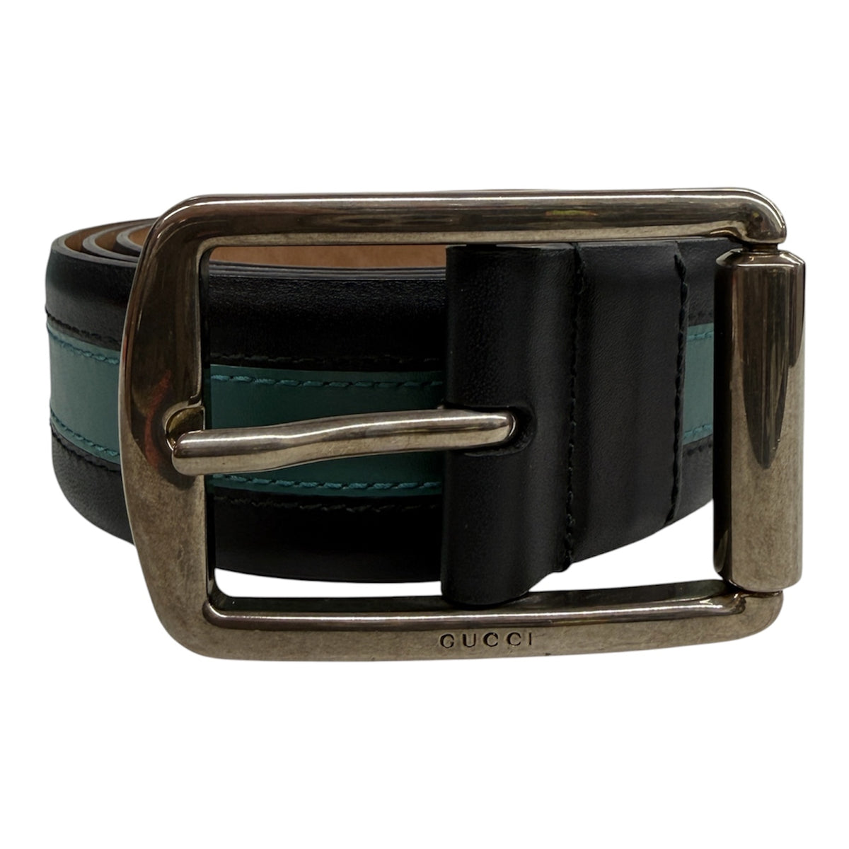 Gucci Belt Black/Sky Blue 295331 Rank (B)
