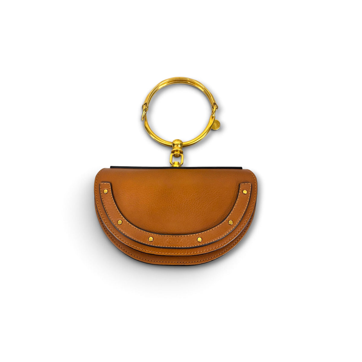 CHLOE HANDBAG BROWN 03-18-60-65 MINICALFAKIN NILE BRACELETSATCHEL RANK (B)