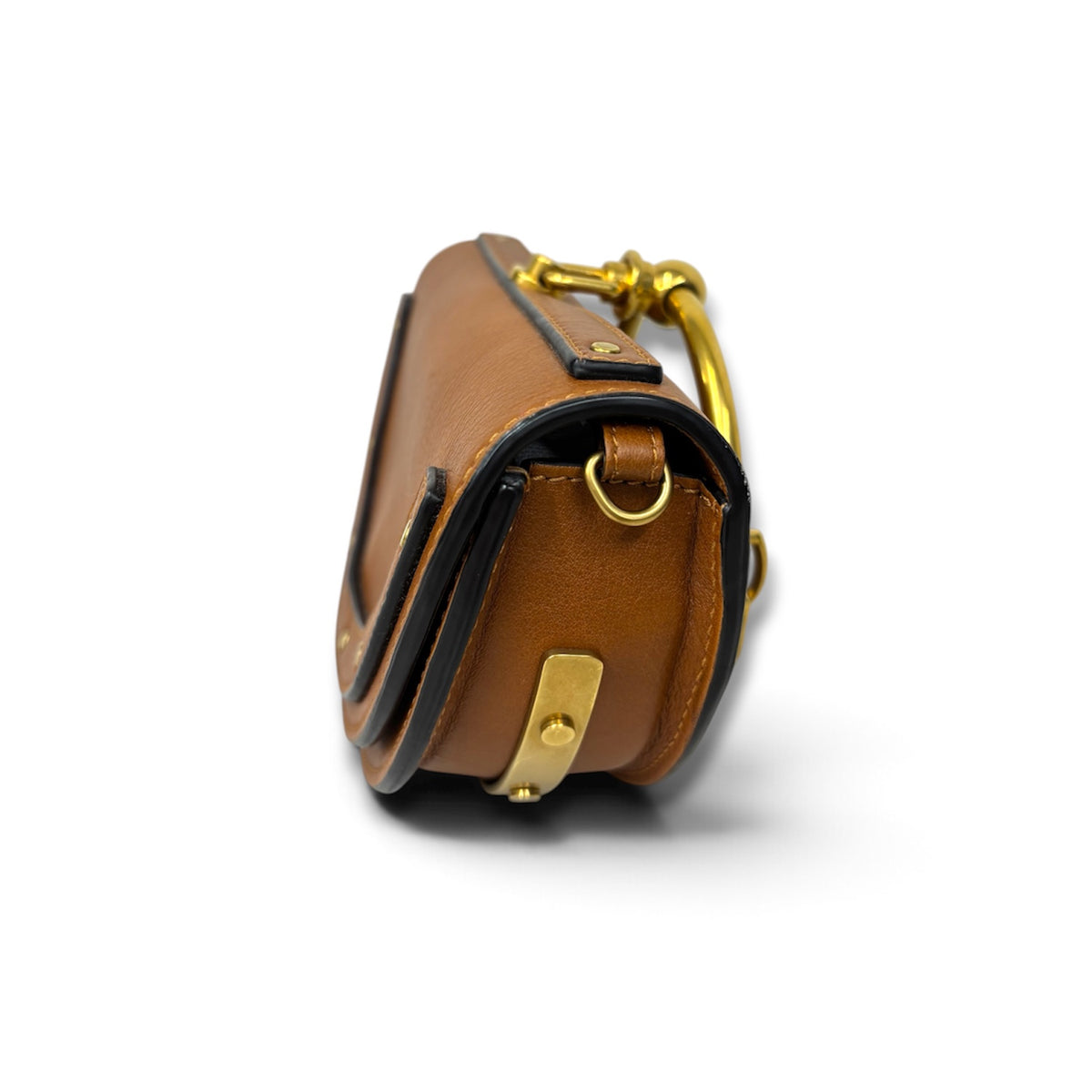 CHLOE HANDBAG BROWN 03-18-60-65 MINICALFAKIN NILE BRACELETSATCHEL RANK (B)
