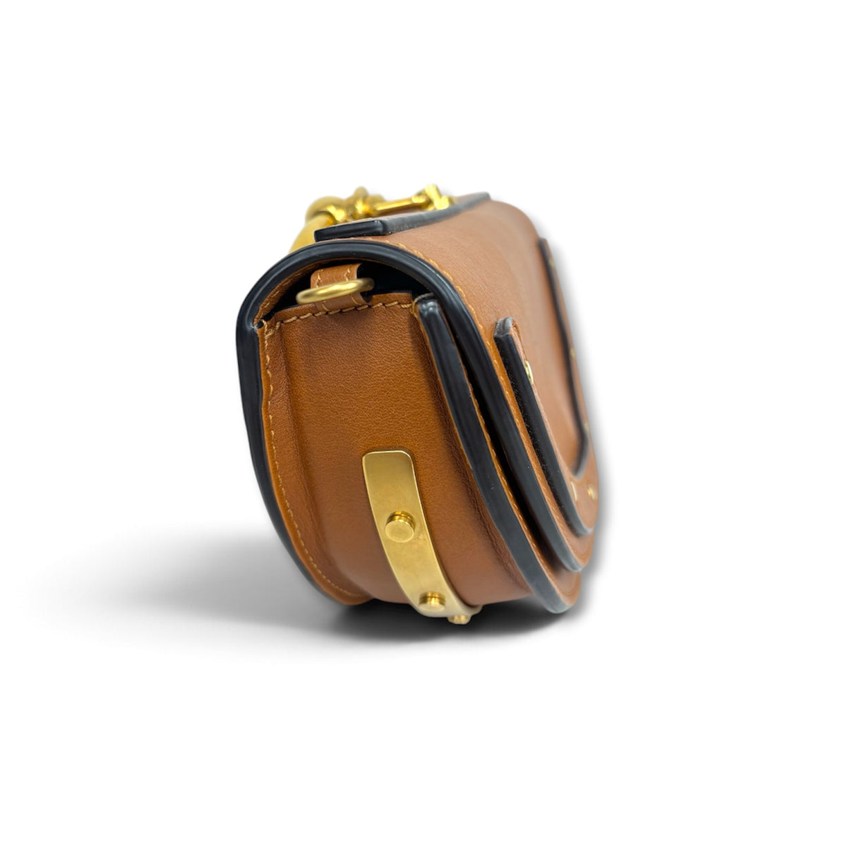 CHLOE HANDBAG BROWN 03-18-60-65 MINICALFAKIN NILE BRACELETSATCHEL RANK (B)