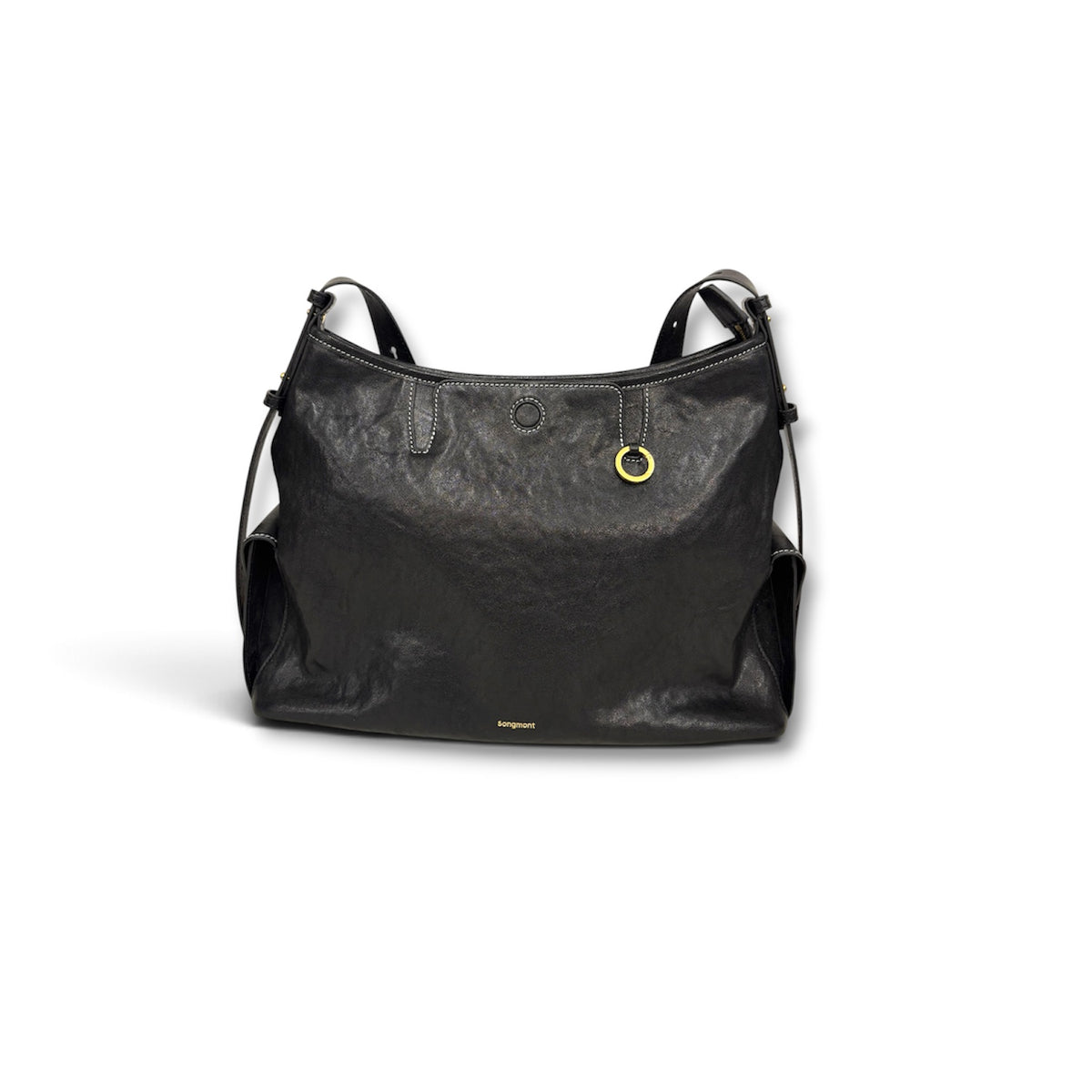 SONGMONT SHOULDER BAG MEDIUM YORE HOBO BAG BLACK *WITN BOX RANK (A)