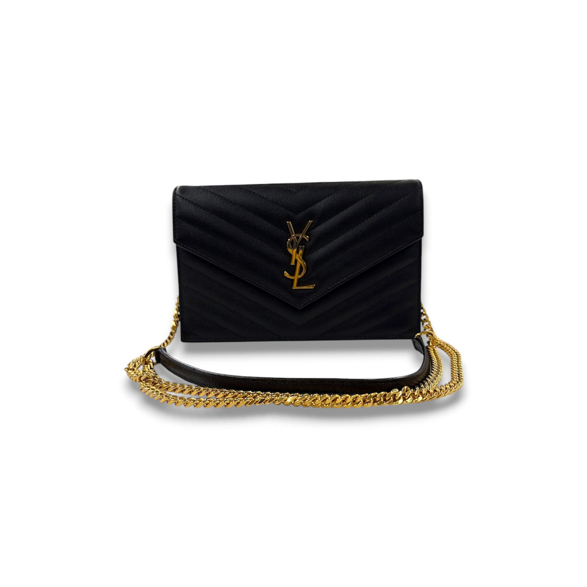 Saint Laurent Paris Chain Wallet Black 0521 GNC393953 Rank (A)