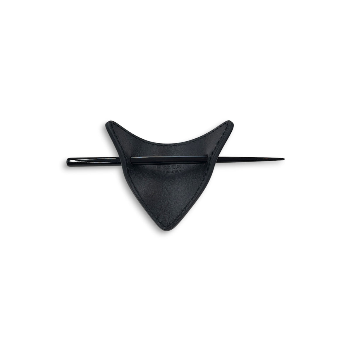 PRADA Hair Accessories Black Triangle Logo Hair Clip Rank (B)