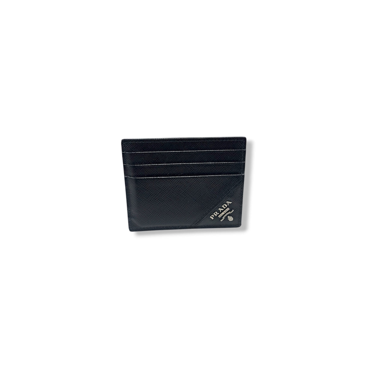 PRADA CARD CASE 2MC223 BLACK DAMAGE SAFFIANO LEATHER RANK (B)