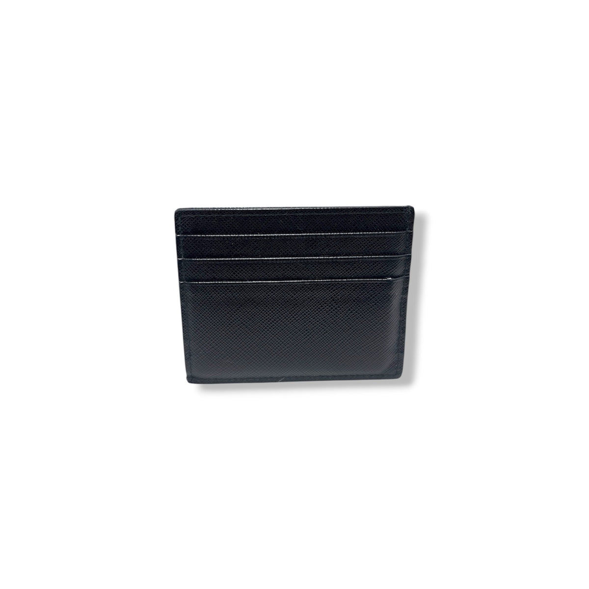 PRADA CARD CASE 2MC223 BLACK DAMAGE SAFFIANO LEATHER RANK (B)