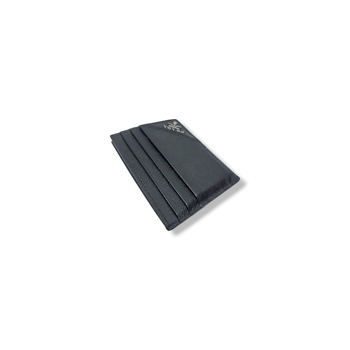 PRADA CARD CASE 2MC223 BLACK DAMAGE SAFFIANO LEATHER RANK (B)