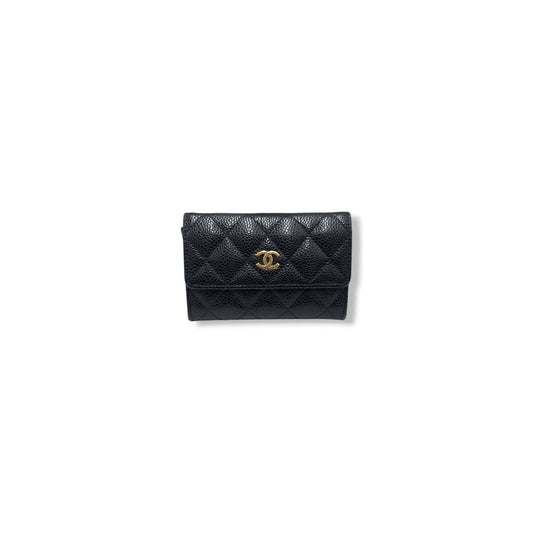 CHANEL WALLET AP0214 17531900 BLACK SCRATCH RANK (B)