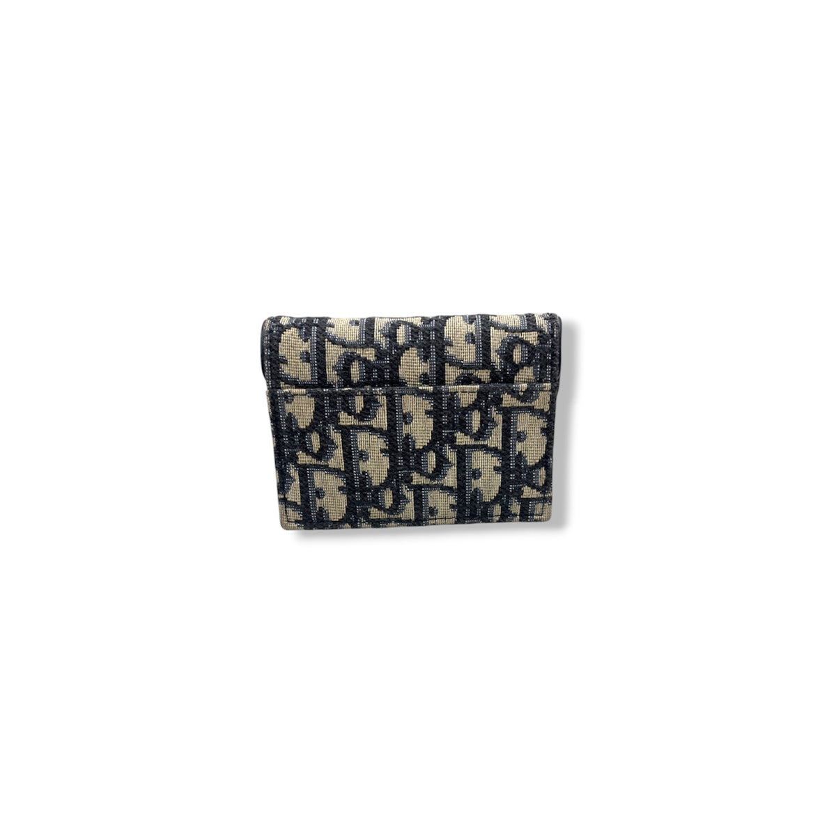 CHRISTIAN DIOR CARD CASE  OBLIQUE JACQUARD BLUE STAIN 44MA 0231 SADDLE FLAPRANK (B)