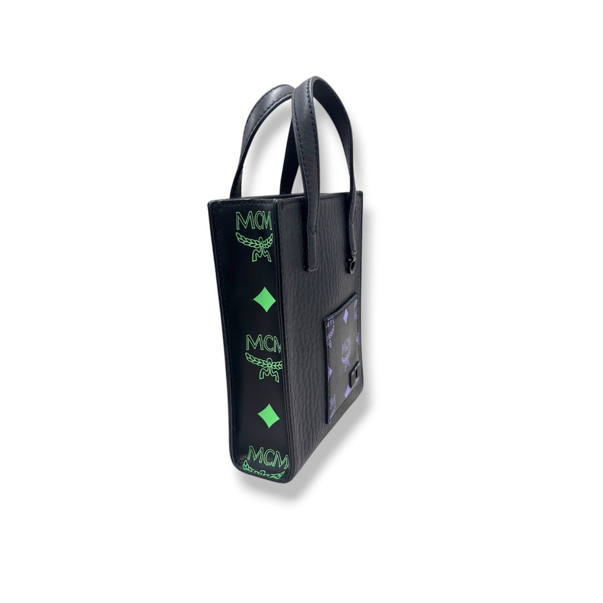 MCM 2WAY BAG AREN TOTE IN COLOR SPLAS MMTCATA01U6001 BLACK RANK (A)