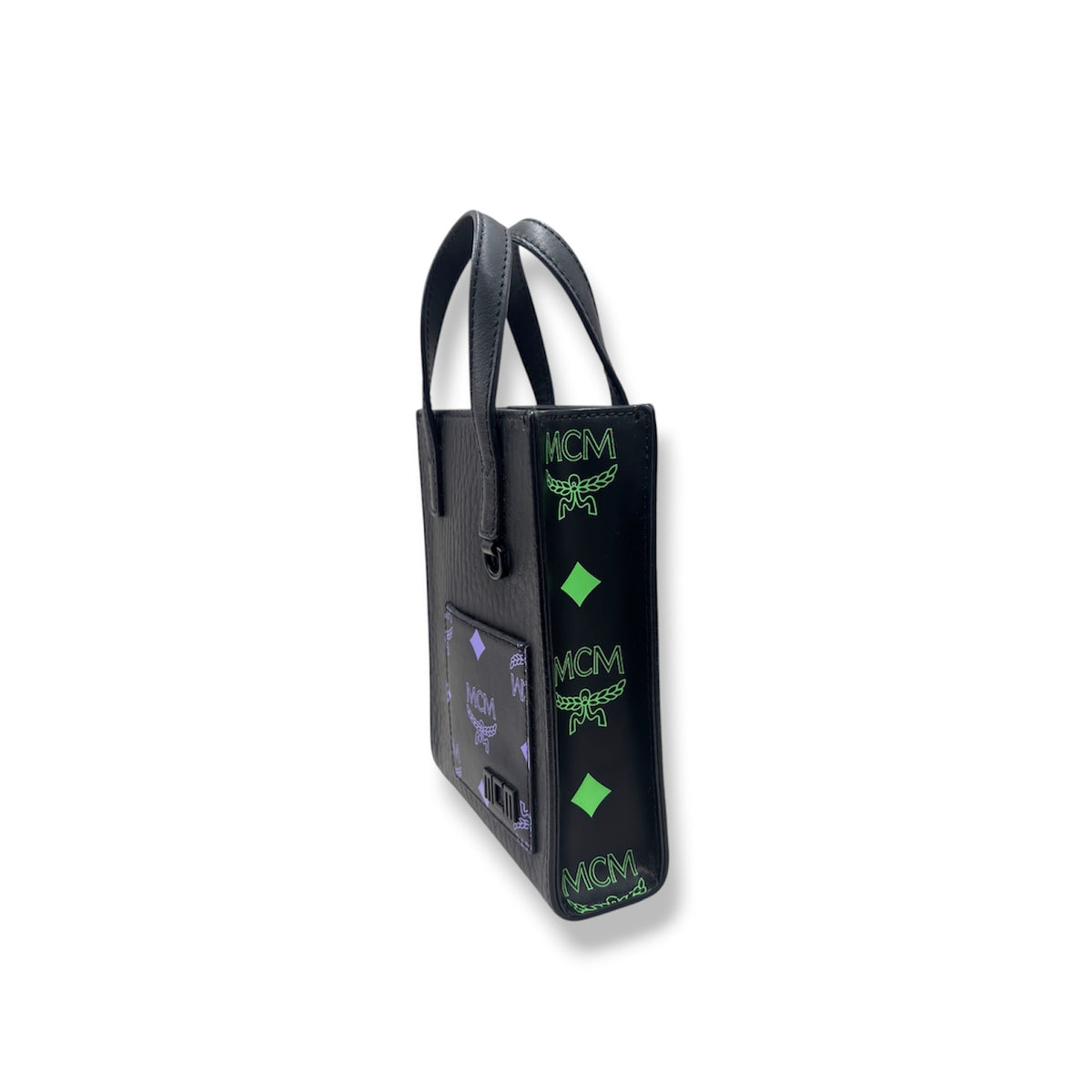 MCM 2WAY BAG AREN TOTE IN COLOR SPLAS MMTCATA01U6001 BLACK RANK (A)