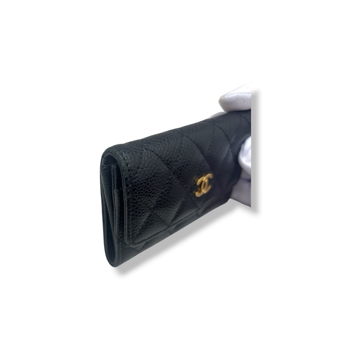 CHANEL WALLET AP0214 17531900 BLACK SCRATCH RANK (B)