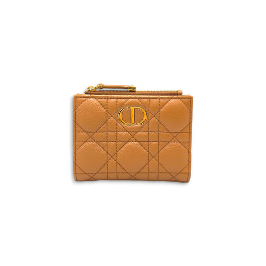 Christain Dior Wallet Caro Dahlia Brown 46-MA-0214 Rank (A)