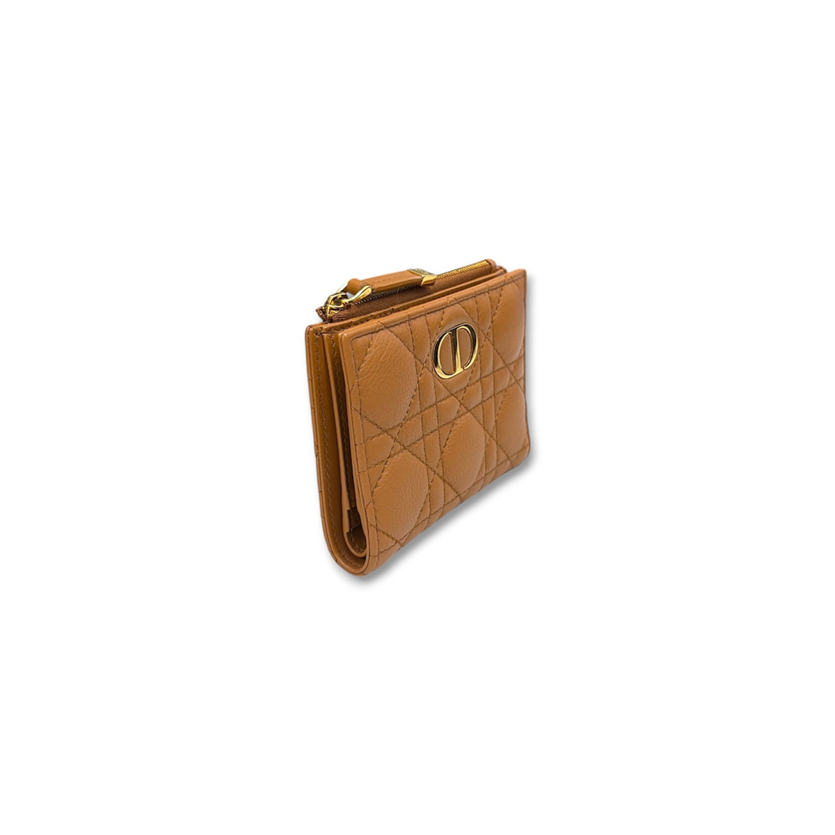Christain Dior Wallet Caro Dahlia Brown 46-MA-0214 Rank (A)
