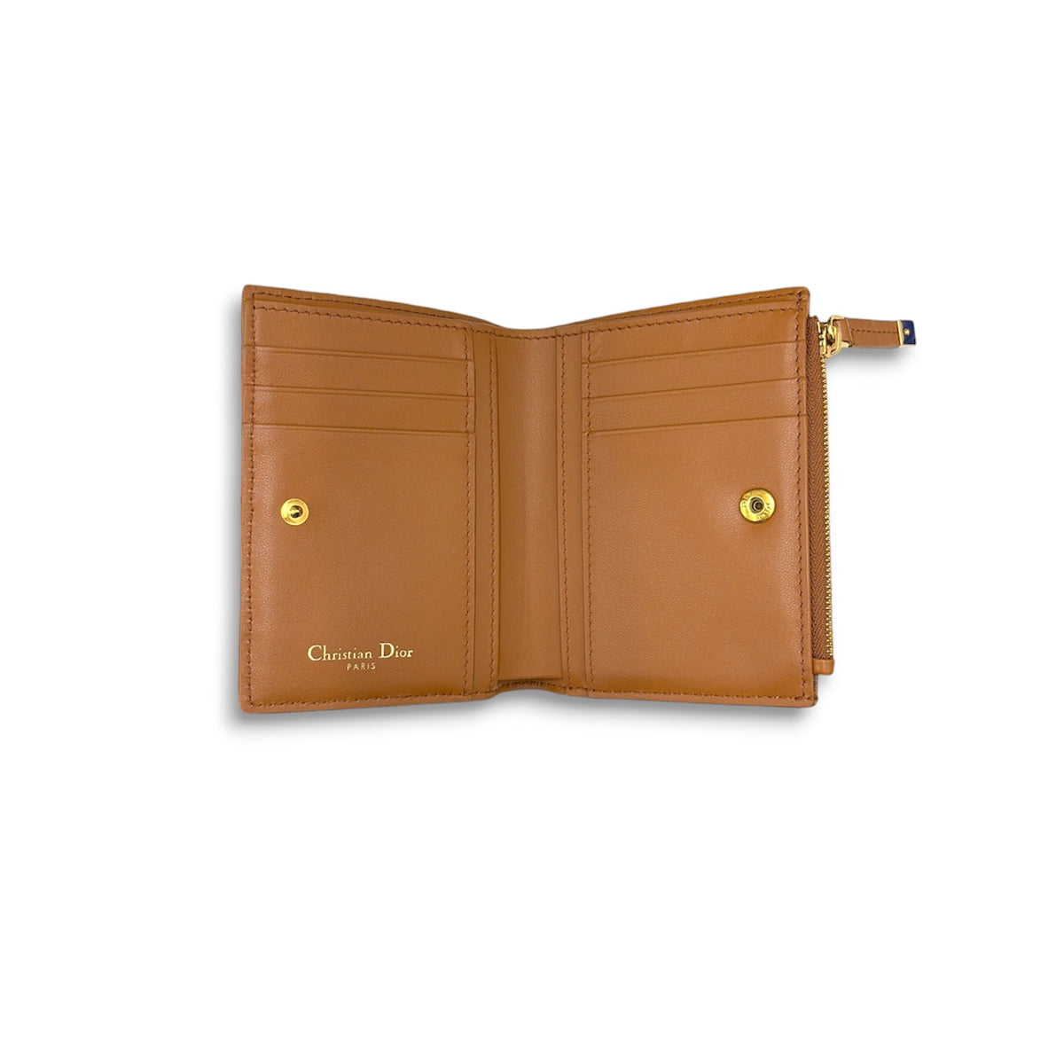 Christain Dior Wallet Caro Dahlia Brown 46-MA-0214 Rank (A)