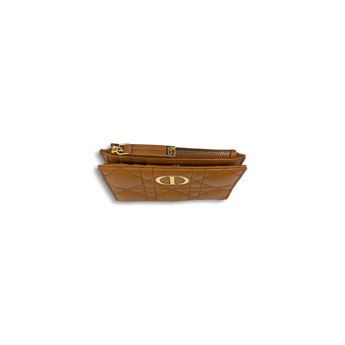 Christain Dior Wallet Caro Dahlia Brown 46-MA-0214 Rank (A)