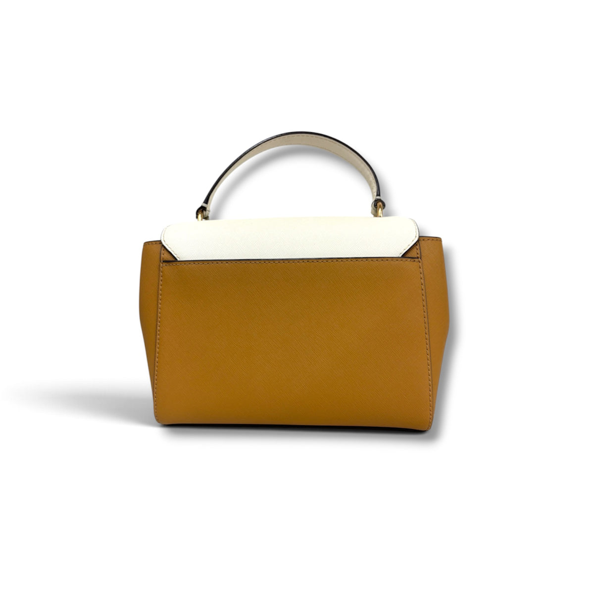 TORY BURCH SHOULDER BAG BROWN AND WHITE COLORBLOCK 10009171 RANK (AB)