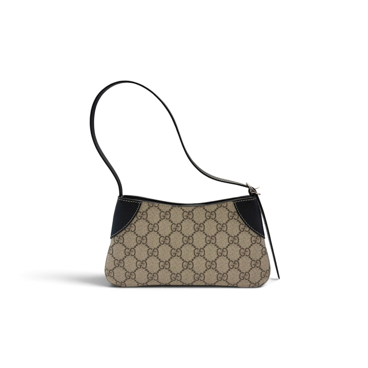 GUCCI Mini Shoulder Bag Beige/Black 820696 2149 GG Emblem Super Mini Rank (A)