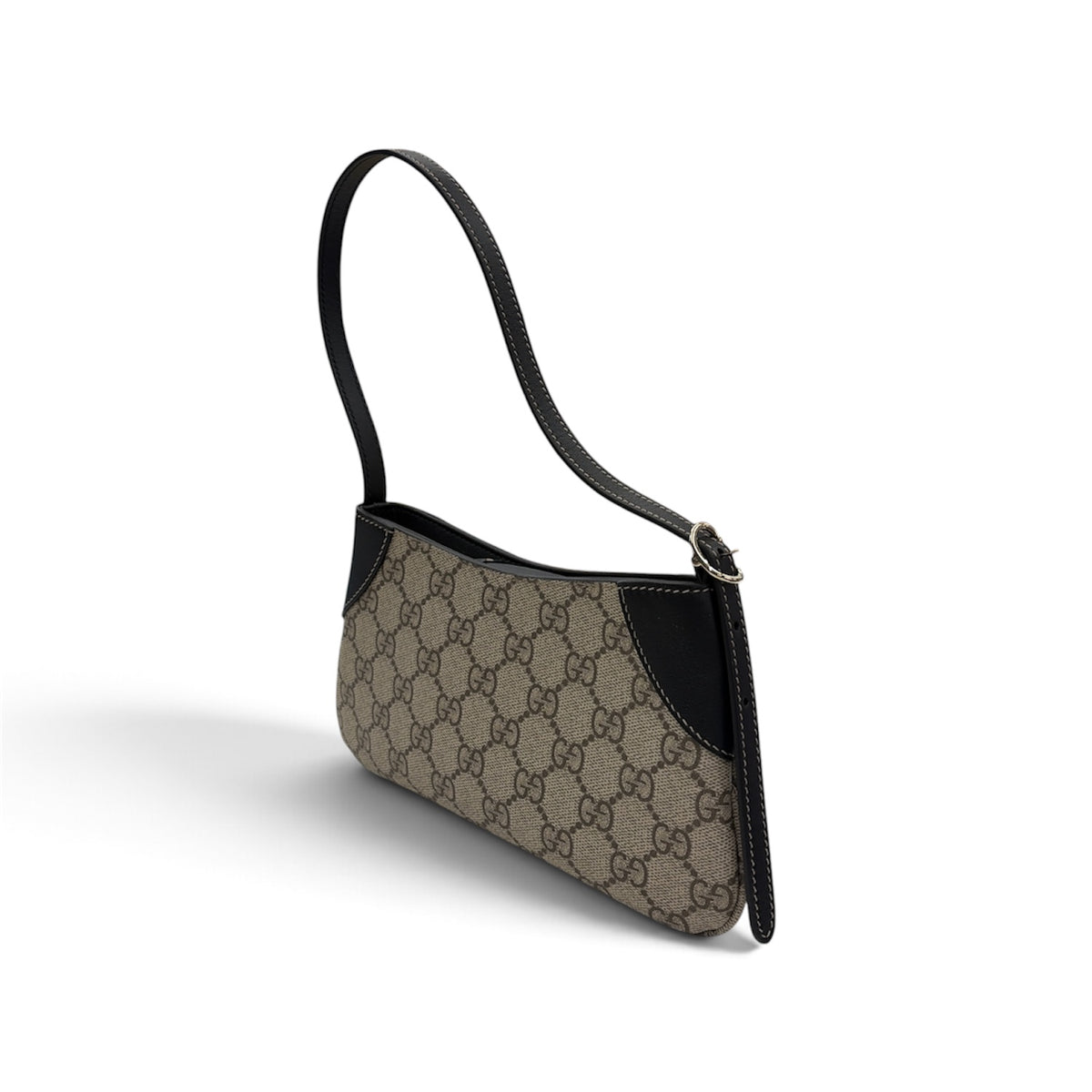 GUCCI Mini Shoulder Bag Beige/Black 820696 2149 GG Emblem Super Mini Rank (A)