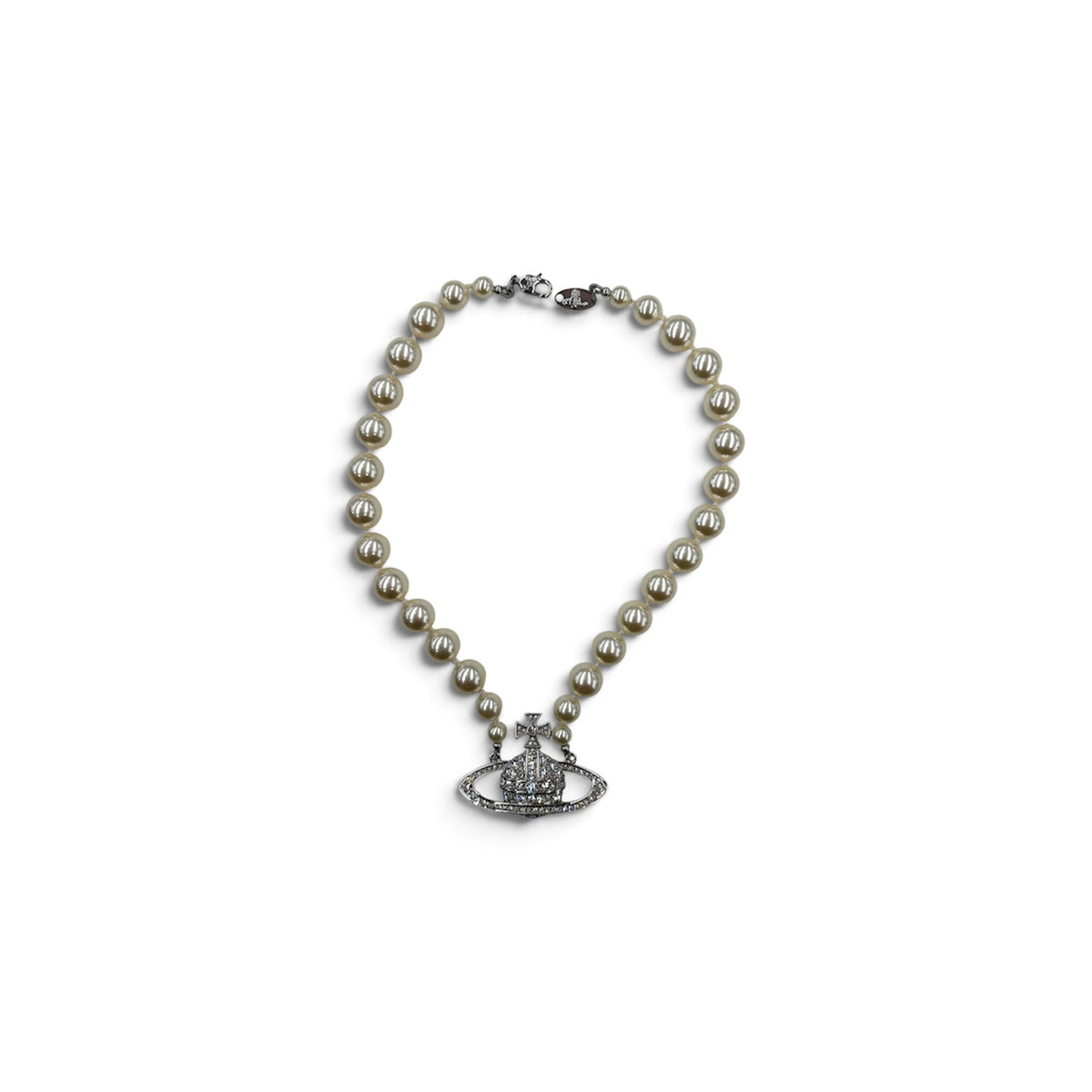 Vivienne Westwood Necklace Silver one row pear l bas Rank (B)