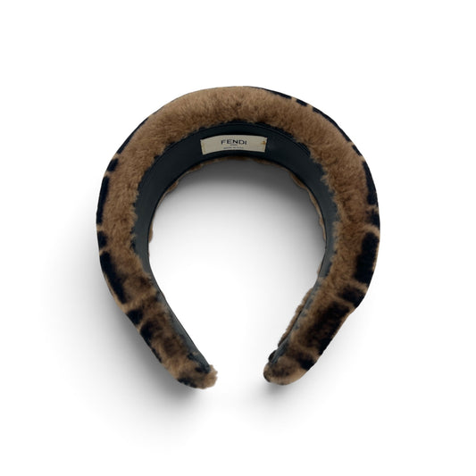 FENDI Hair Band Brown FXQ642 Rank (B)