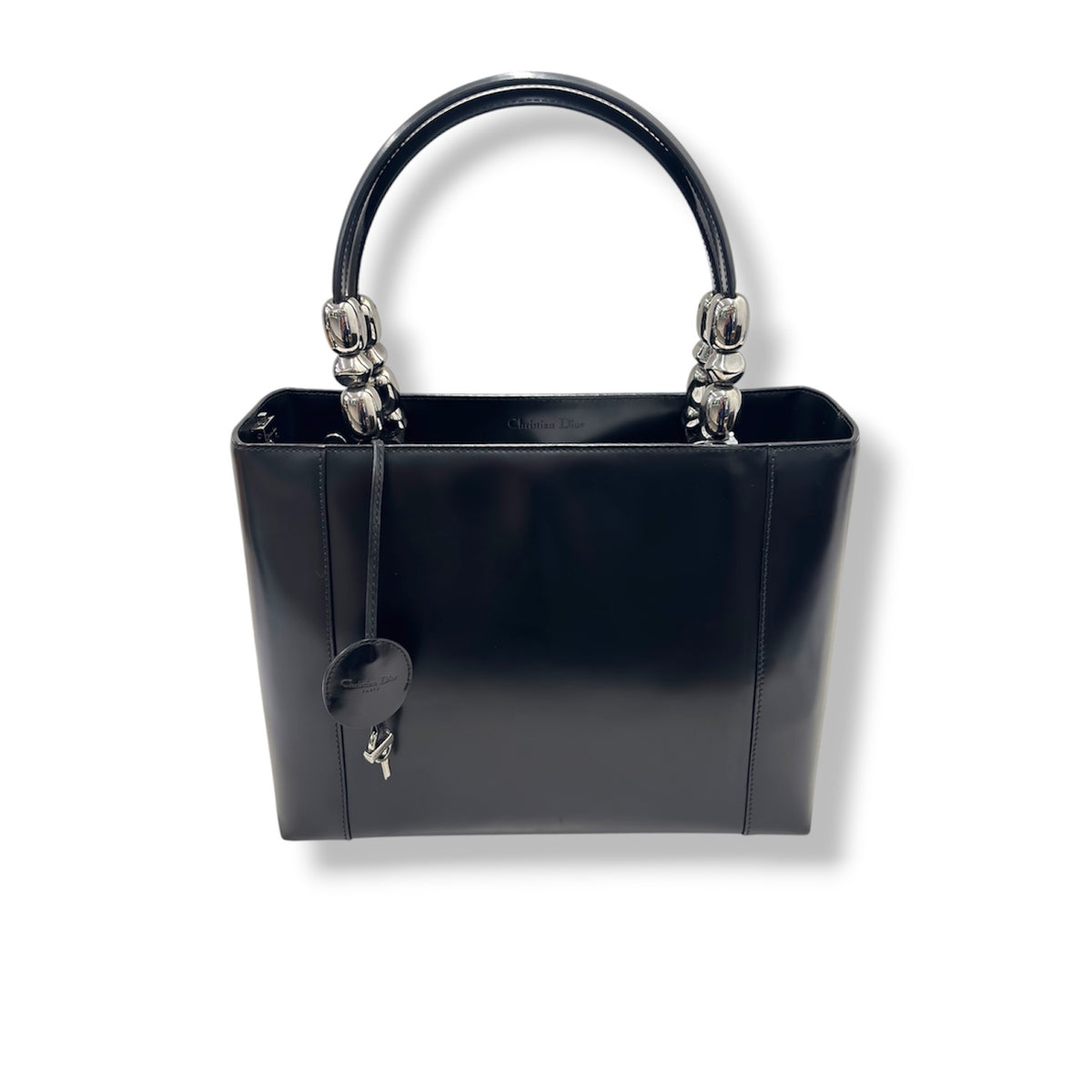 CHRISTIAN DIOR HANDBAG BLACK SCRATCH/STAIN MA-0949 RANK (B)