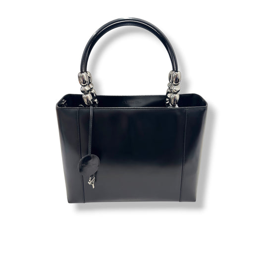 CHRISTIAN DIOR HANDBAG BLACK SCRATCH/STAIN MA-0949 RANK (B)