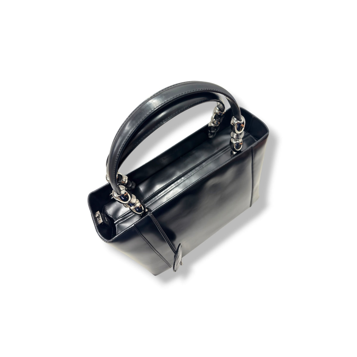CHRISTIAN DIOR HANDBAG BLACK SCRATCH/STAIN MA-0949 RANK (B)