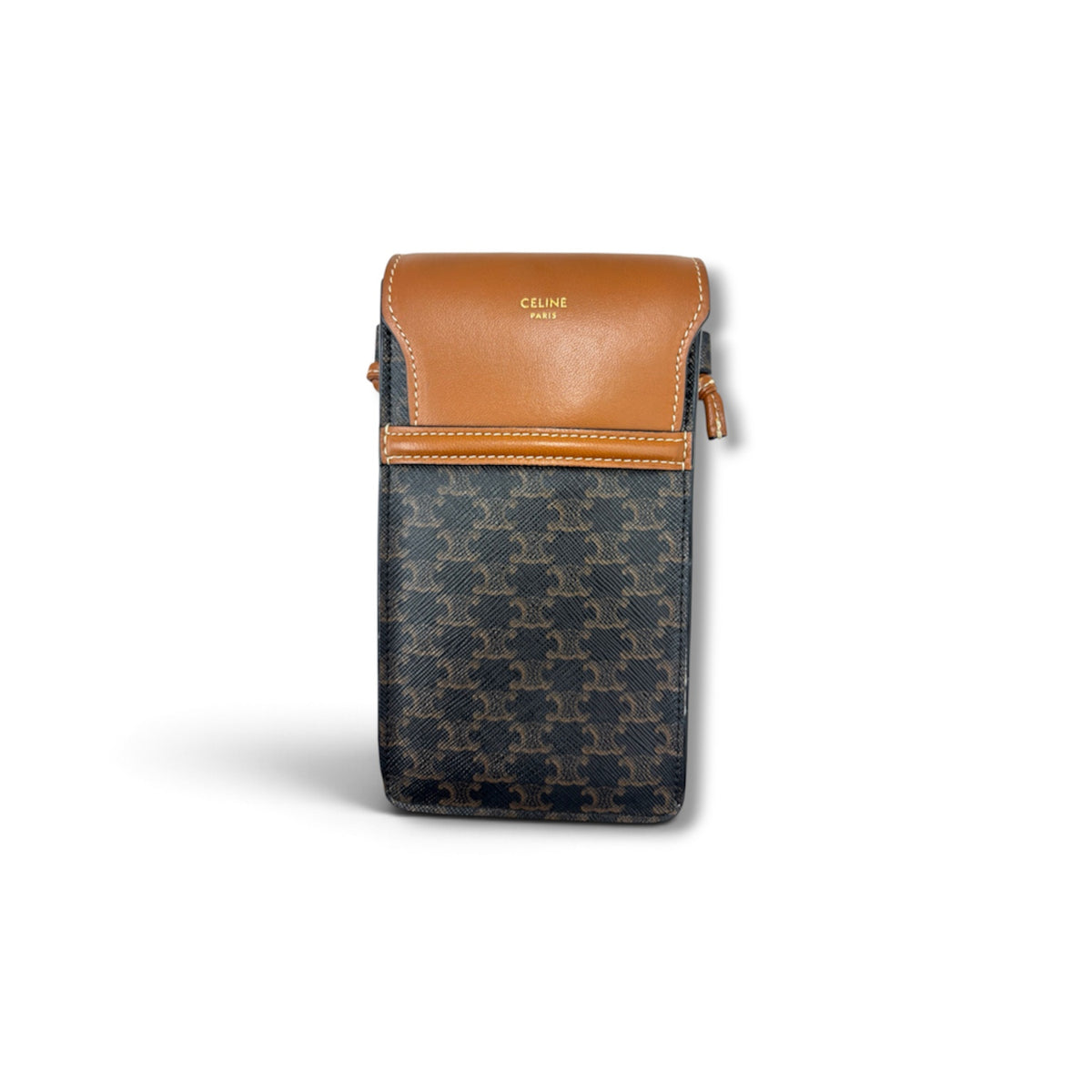 CELINE PHONE POUCH BROWN RANK (B)