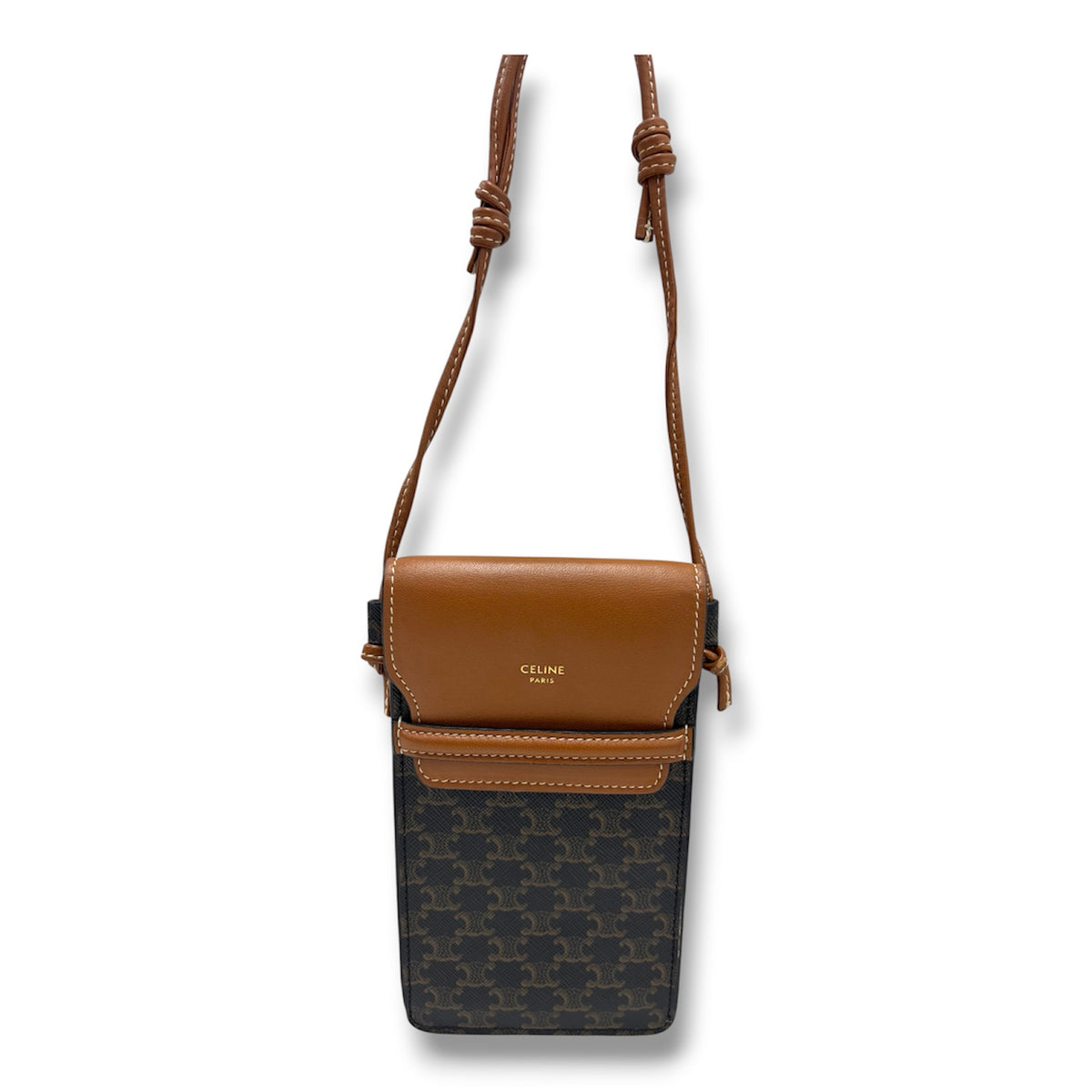 CELINE PHONE POUCH BROWN RANK (B)