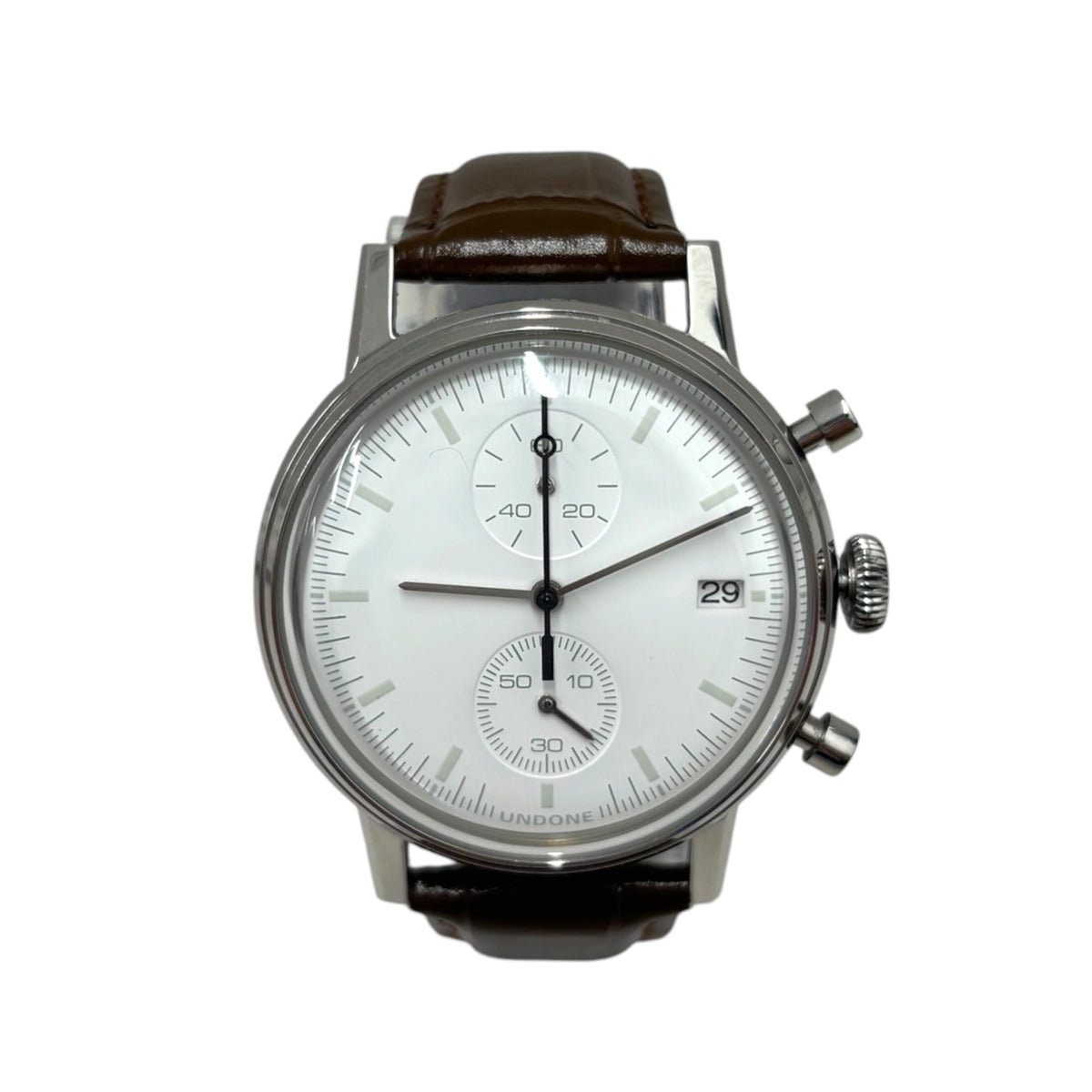 ีUNDONE WRIST WATCH MINIMALIST SILVER CHRONOGRAPH RANK (B)