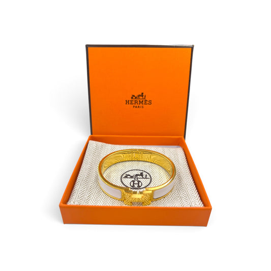 HERMES Bracelet White And Gold ST 0235/H700001F Clic