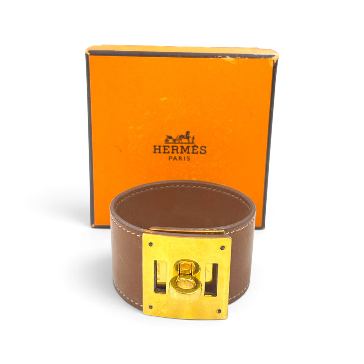 HERMES Kelly Dog  Brown/Gold *Scratch* Rank (B)