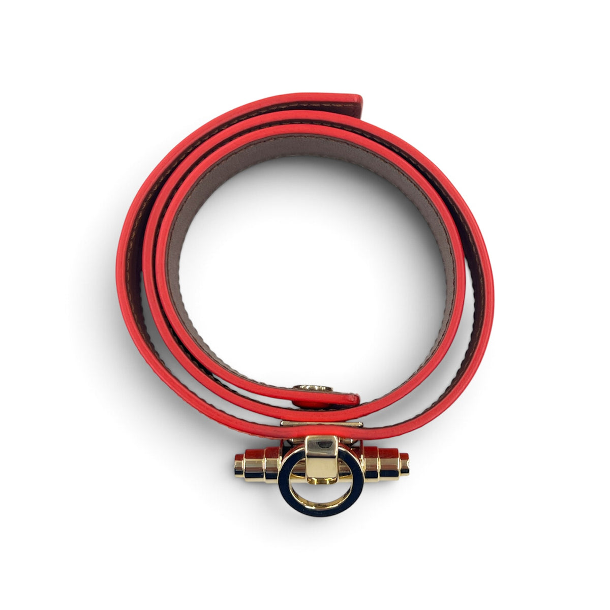 GIVENCHY Leather Bangle Red Rank(B)