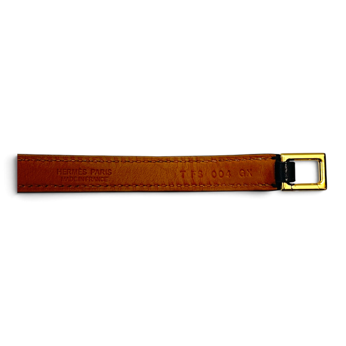 HERMES Bracelet Black And Gold Riva Double tour T Rank(B)
