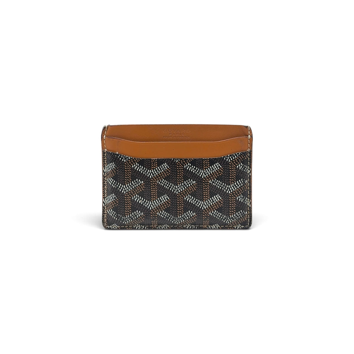 GOYARD Card Case Saint Sulpice Black and Brown LA *Scratch / Stain* Rank (B)