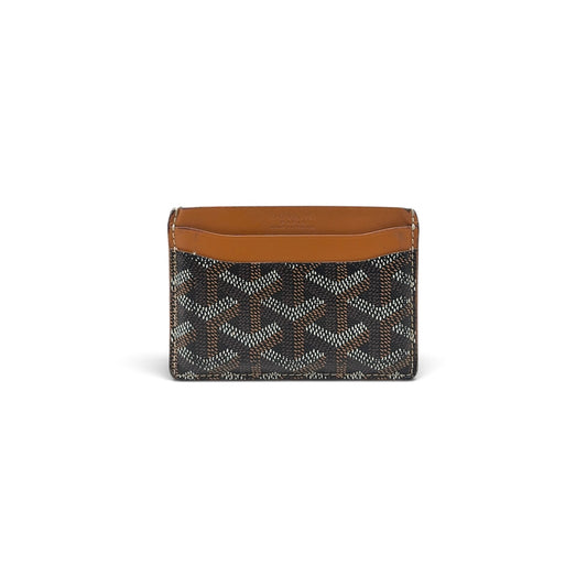 GOYARD Card Case Saint Sulpice Black and Brown LA *Scratch / Stain* Rank (B)