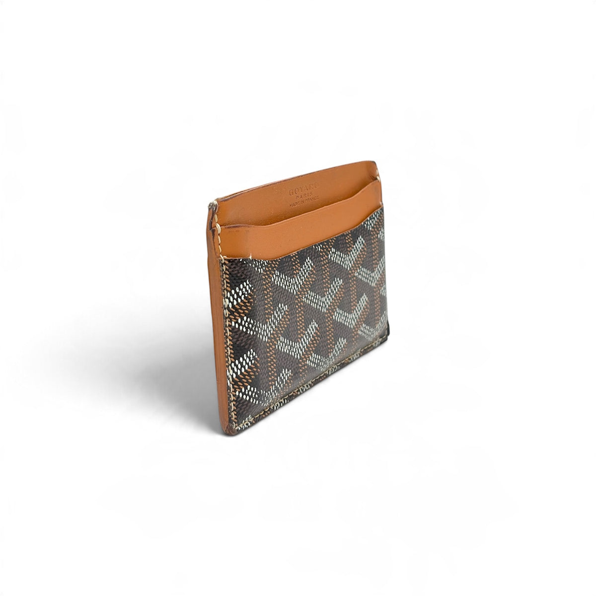 GOYARD Card Case Saint Sulpice Black and Brown LA *Scratch / Stain* Rank (B)