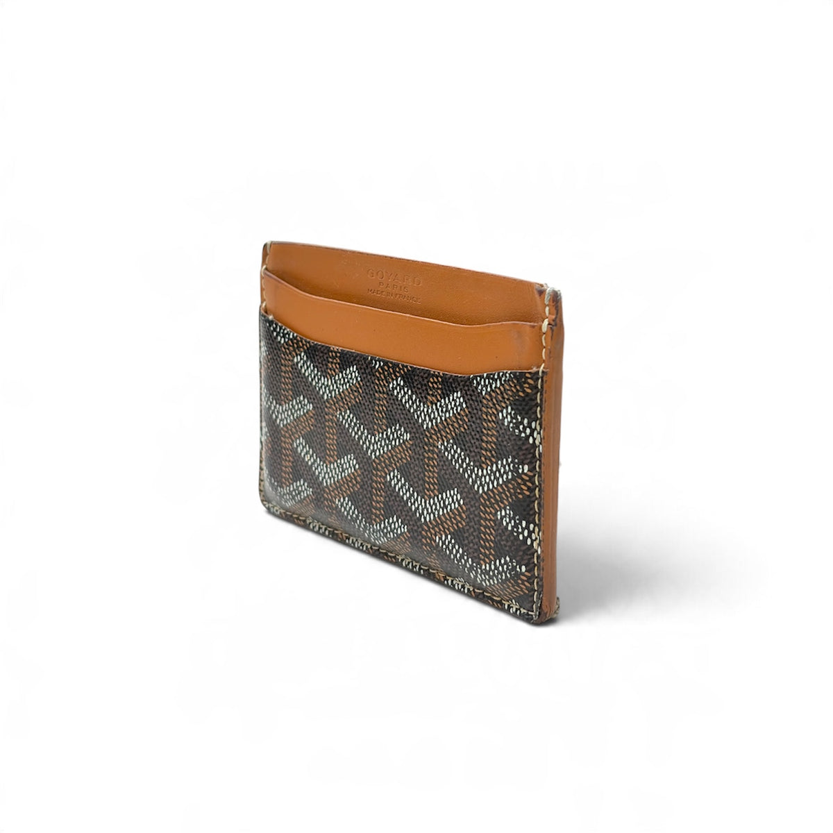GOYARD Card Case Saint Sulpice Black and Brown LA *Scratch / Stain* Rank (B)